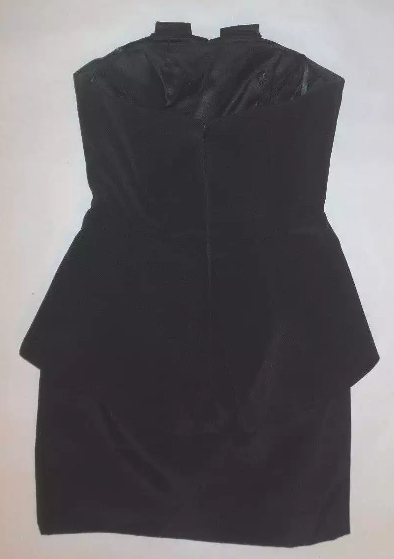A.B.S. COLLECTION WOMENS DRESS BLACK STRAPLESS BOW JEWELED DRESS SIZE 2