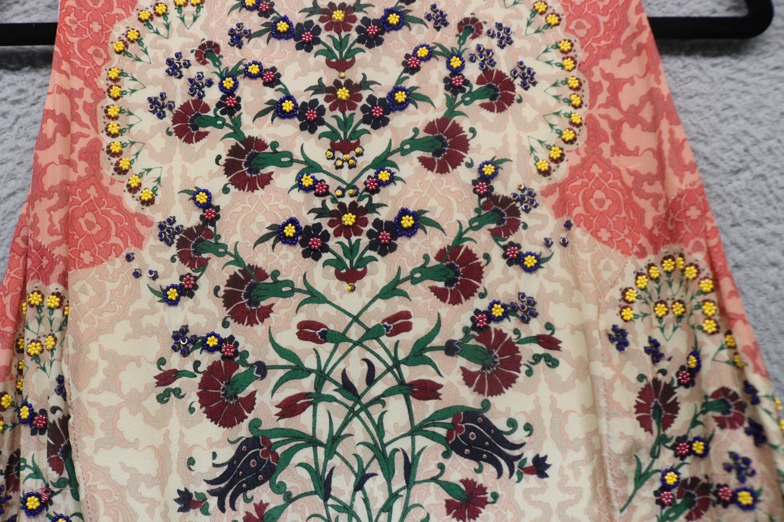 Bhanuni by Jyori Anthropologie Beaded Floral Maxi Dress-Medium-Cottagecore-Boho