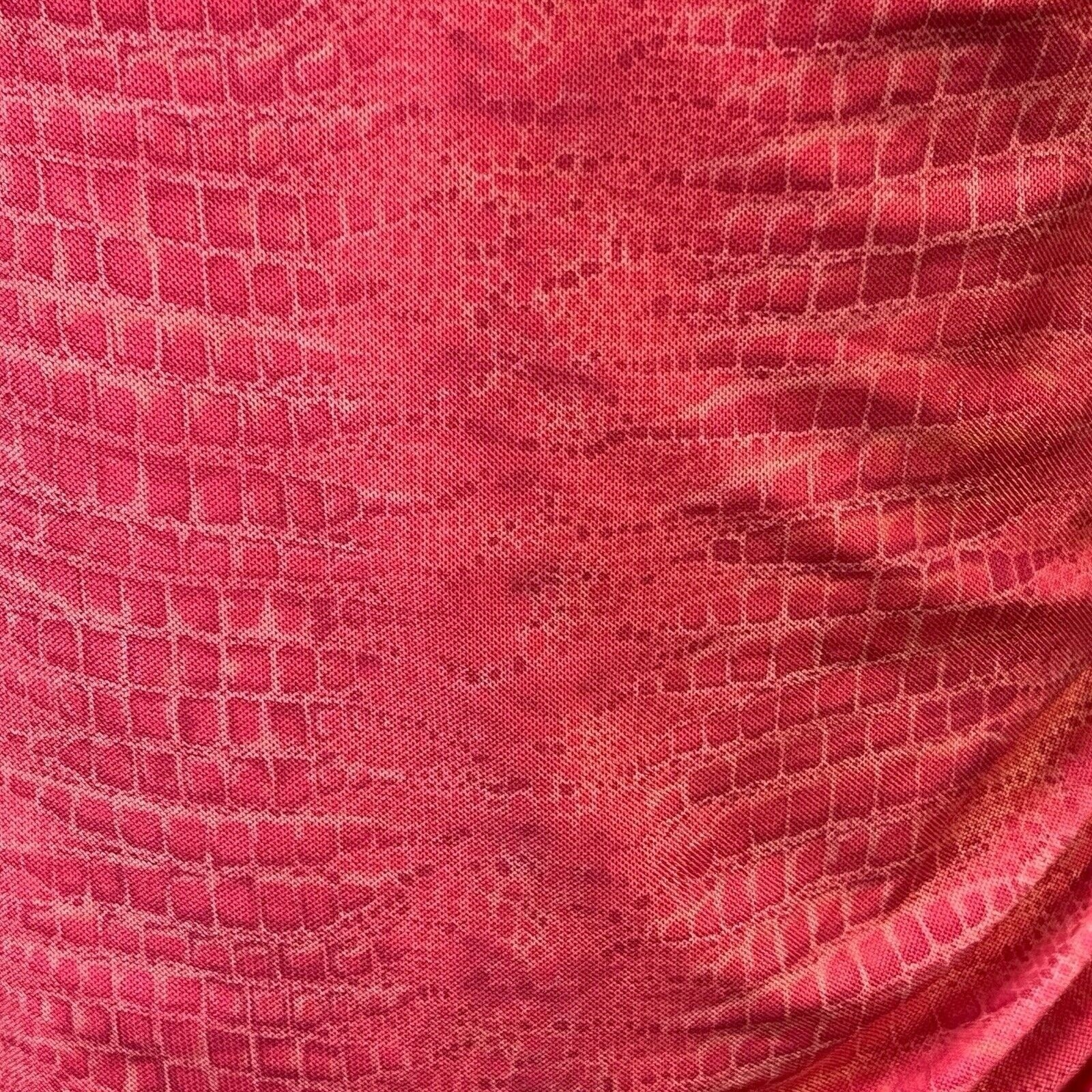 MOTEL Mini Dress Size Medium Red Pink Allover Snakeskin Print Bodycon Sleek Bold