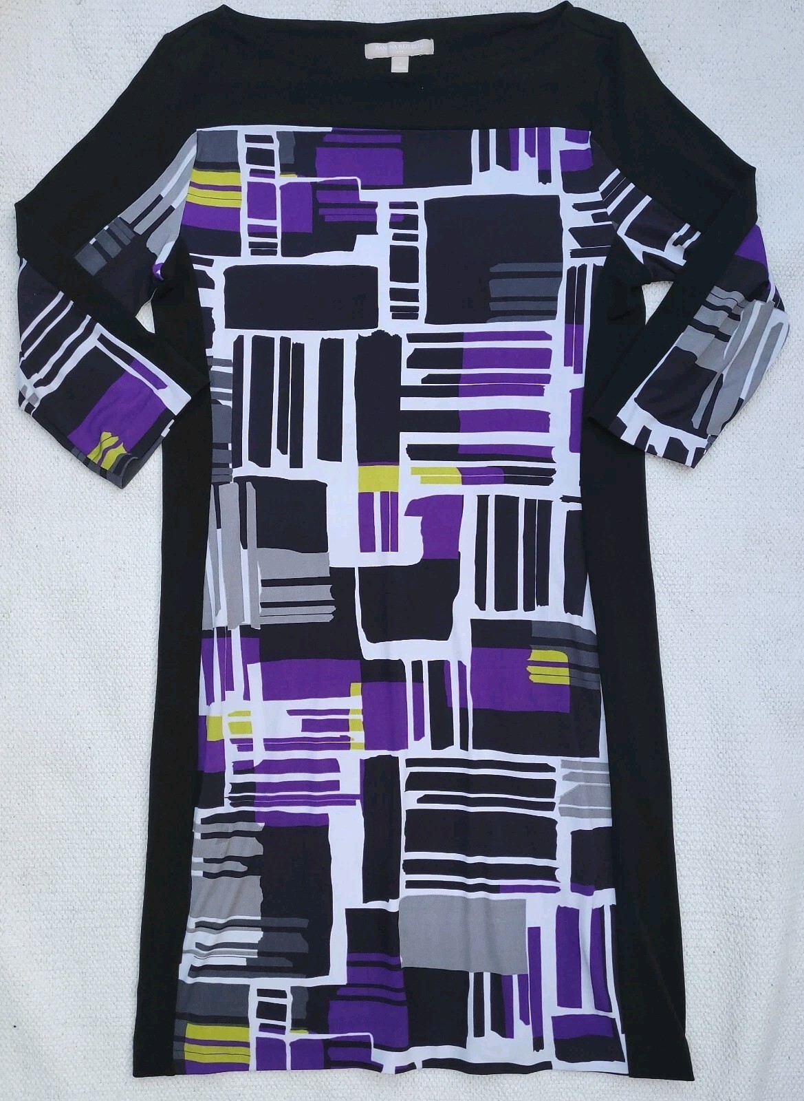 Purple Multi Abstract Dress Easy Care Stretch Small Banana Republic Business