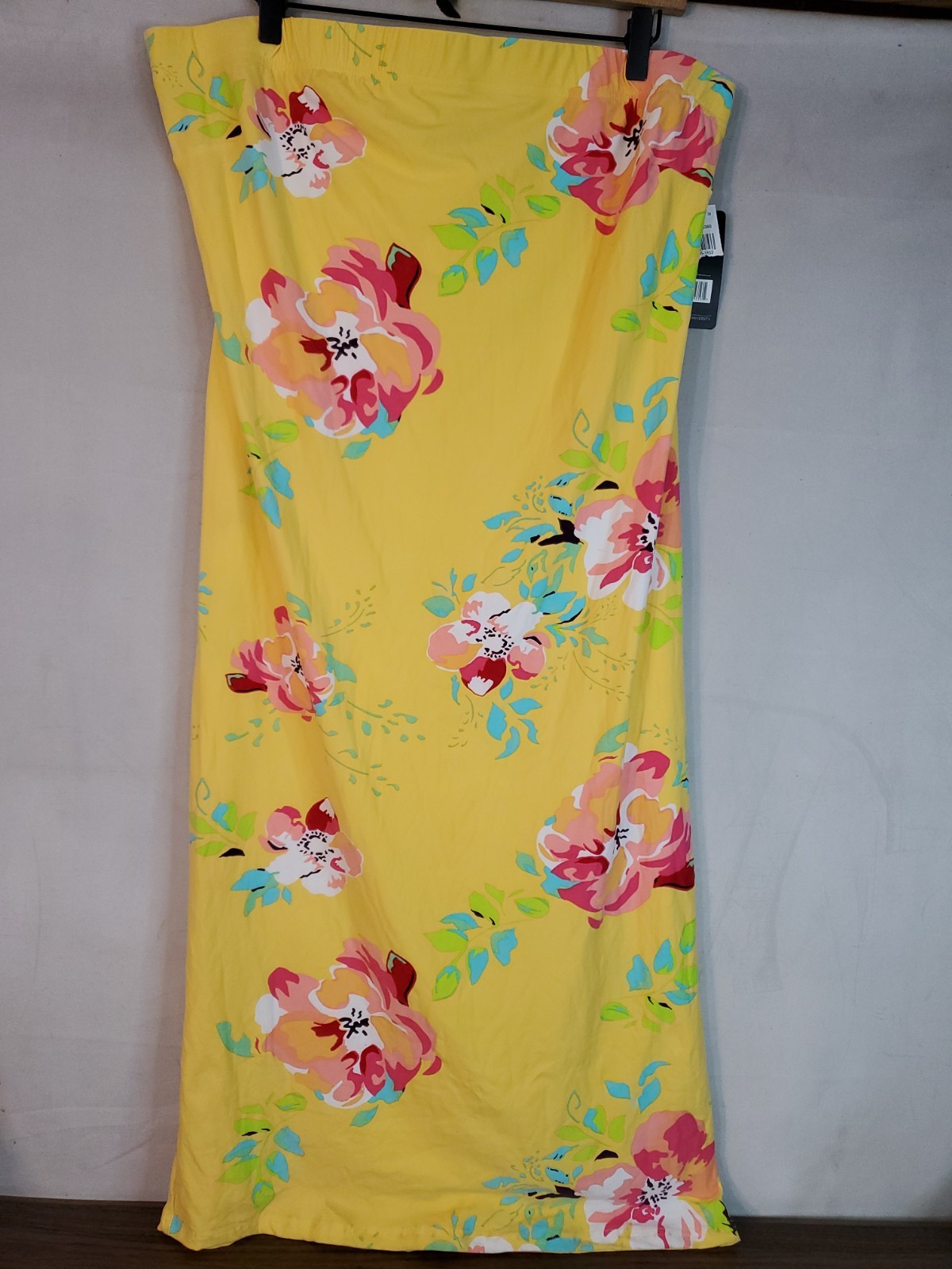 Love University Dress Womens Size 2XL Floral Boho Strapless Midi Soft Fabric