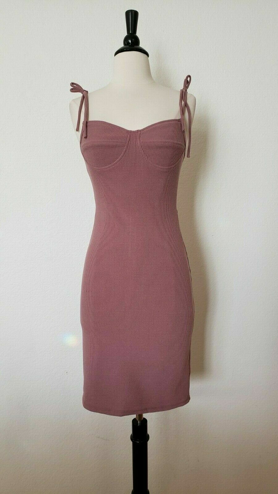 Urban Outfitters Dress New Size Medium Open Back Pink Mauve Tie Bodycon Cut
