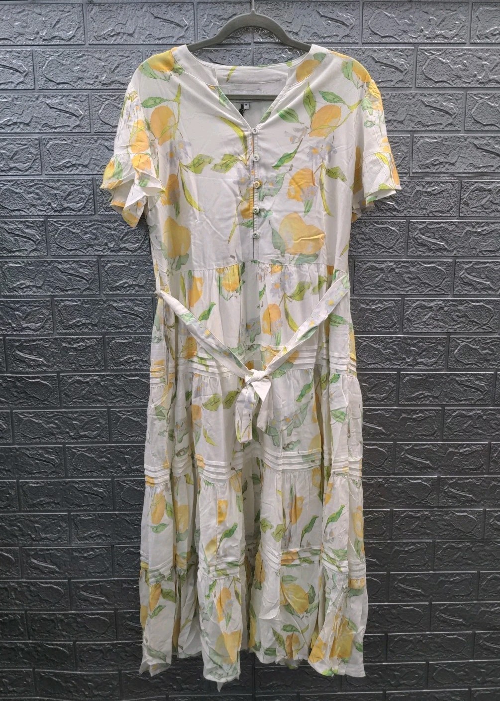 New Merrick White Occasion Lemon Dress Size M