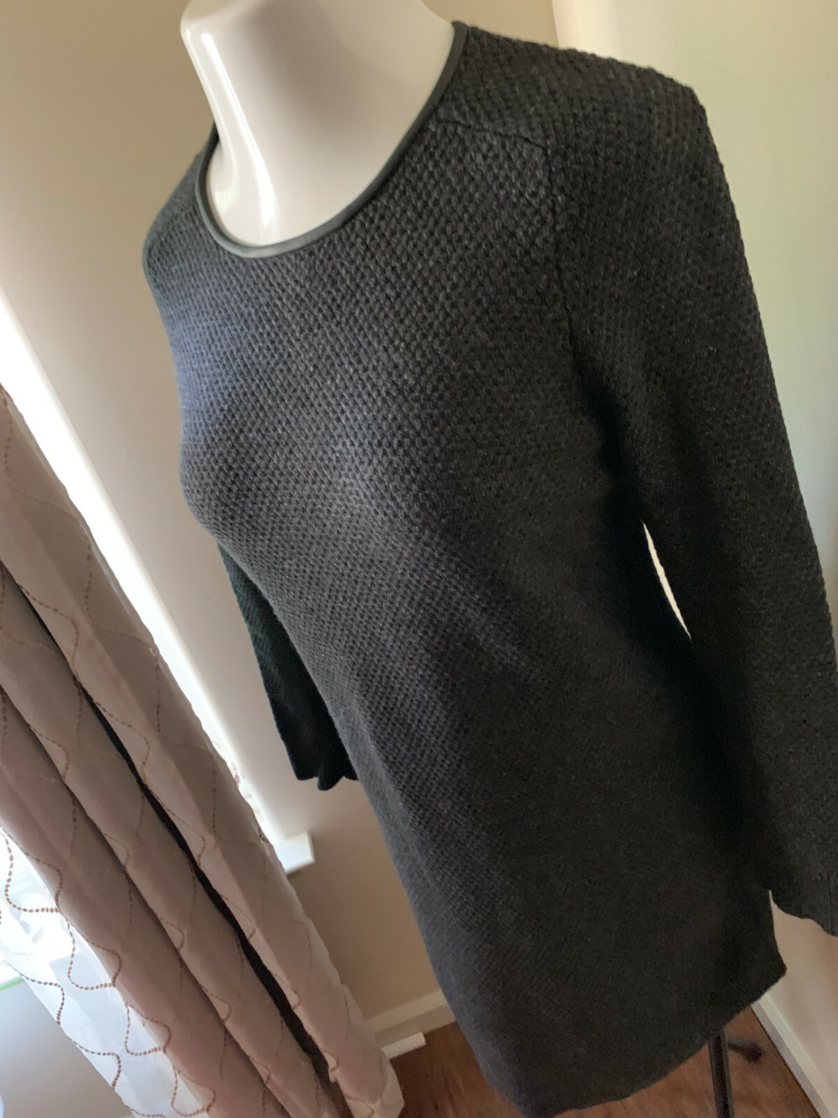 Ann Taylor Loft THICK Gray Cotton Camel Hair Blend Sweater Dress, Women’s L