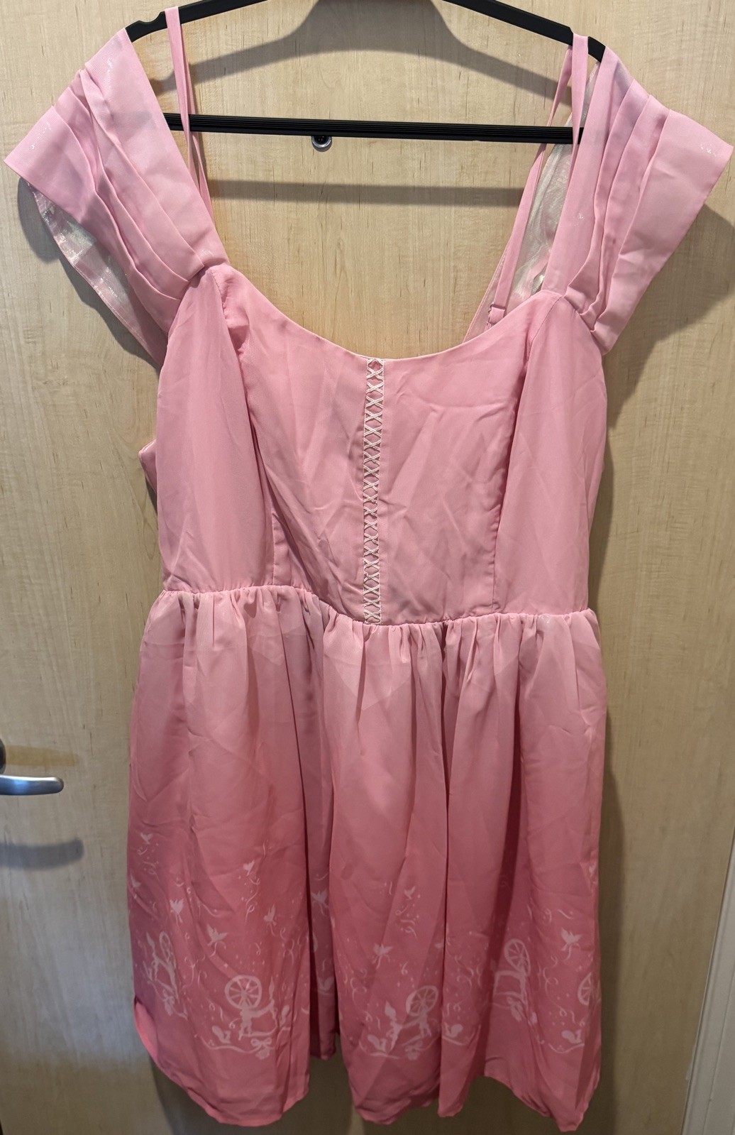 Her Universe Disney Princess Aurora Sleeping Beauty Cold Shoulder Pink Dress 3