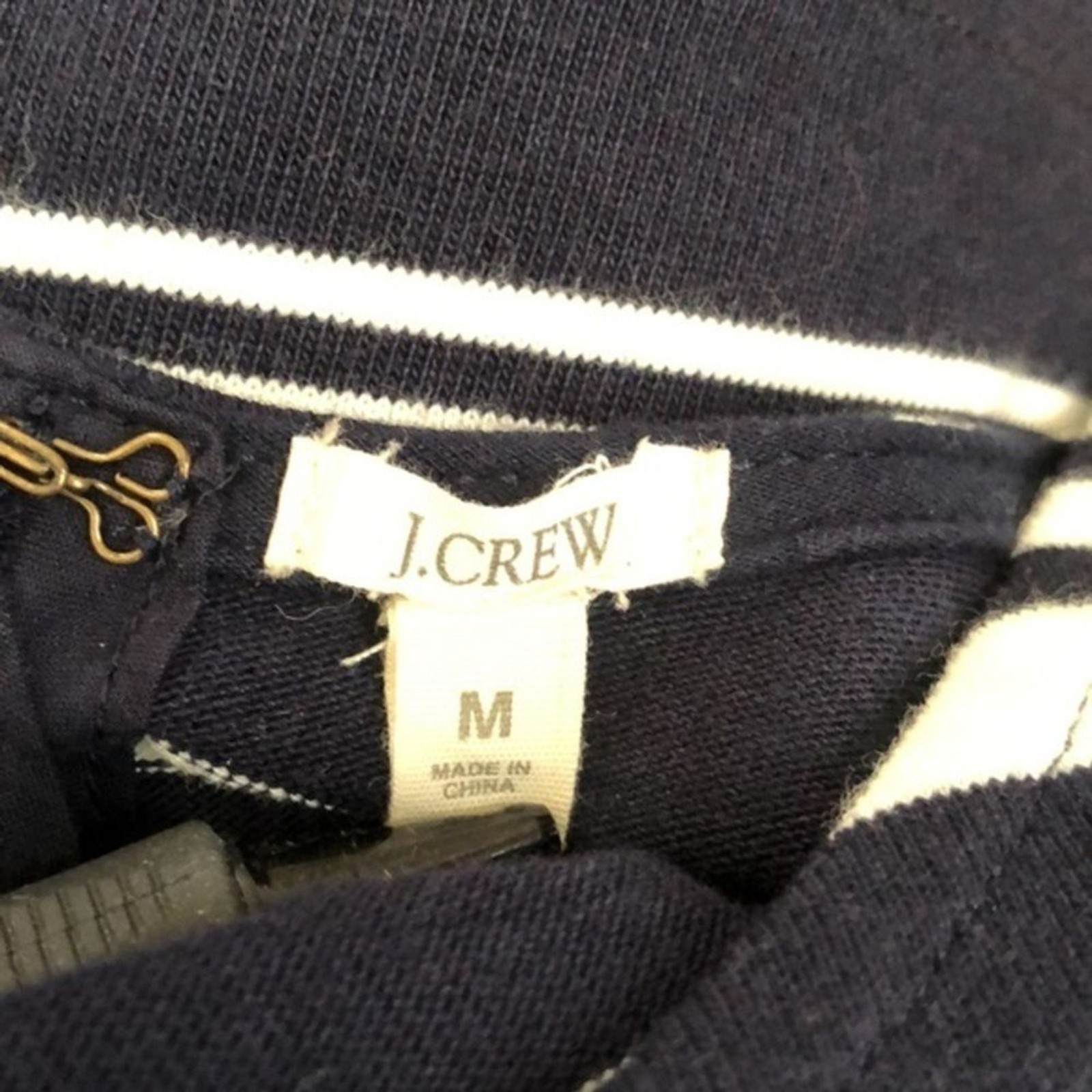 JCREW STRIPED NAUTICAL VILLA NAVY BLUE WHITE TANK DRESS BUTTON BACK M