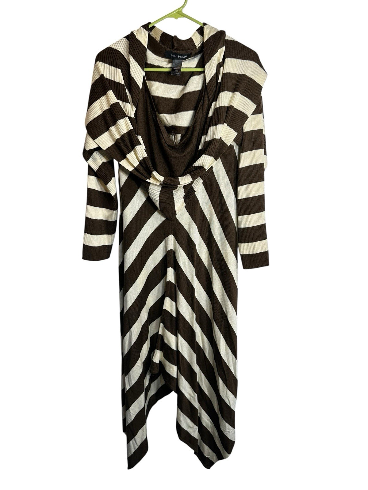 ashley stewart womens brown striped sweater dress size 18/20