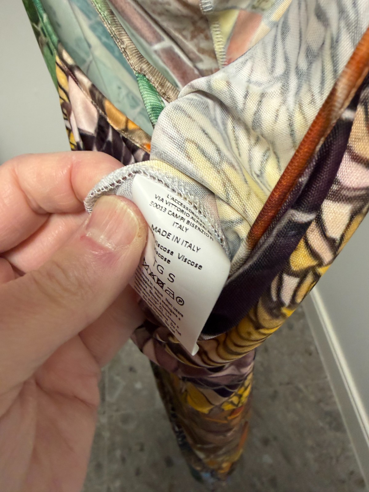Monica Sarti Vibrant Mosaic Pattern Long Dress Size:Small