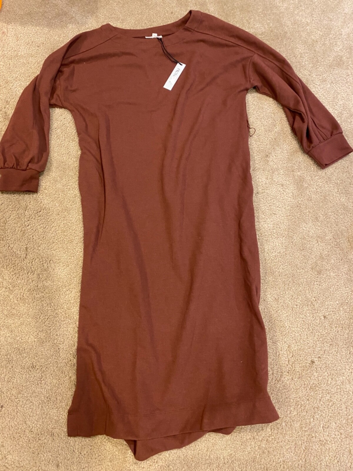 Prologue Casual Fit Long Sleeve Boat Neck Midi Shift Dress NEW Medium
