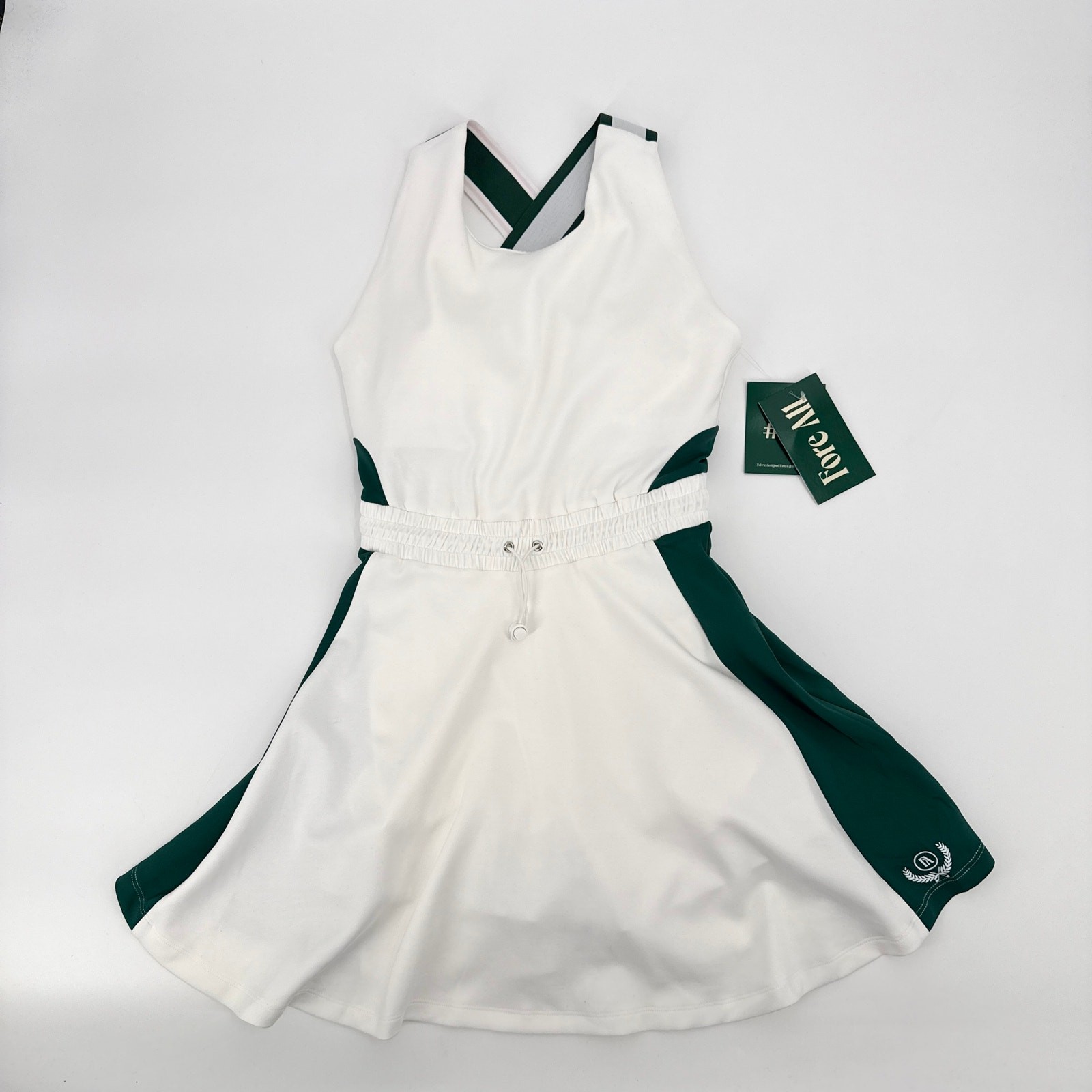 NWT Fore All Taylor White & Green Athletic Dress Tennis Golf Dress Size XS