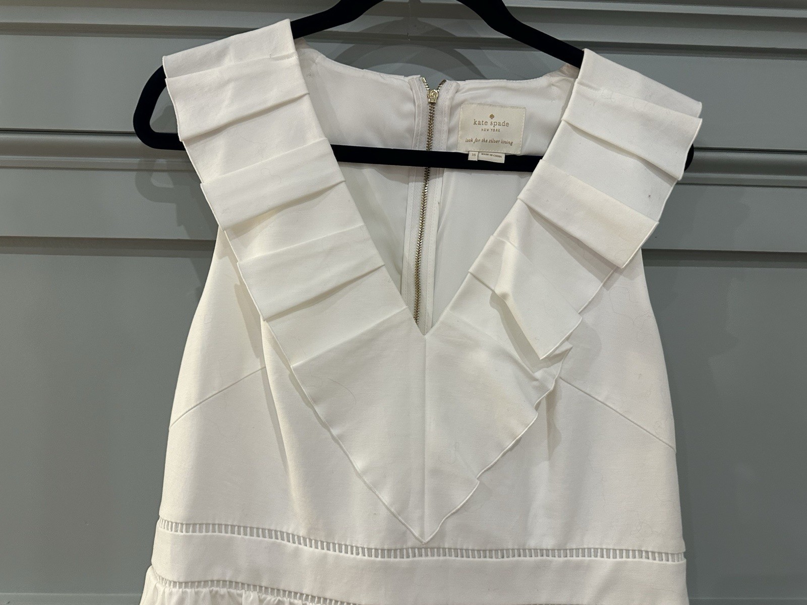 Kate Spade New York Gorgeous White Sleeveless Dress Size 16 Worn Once!