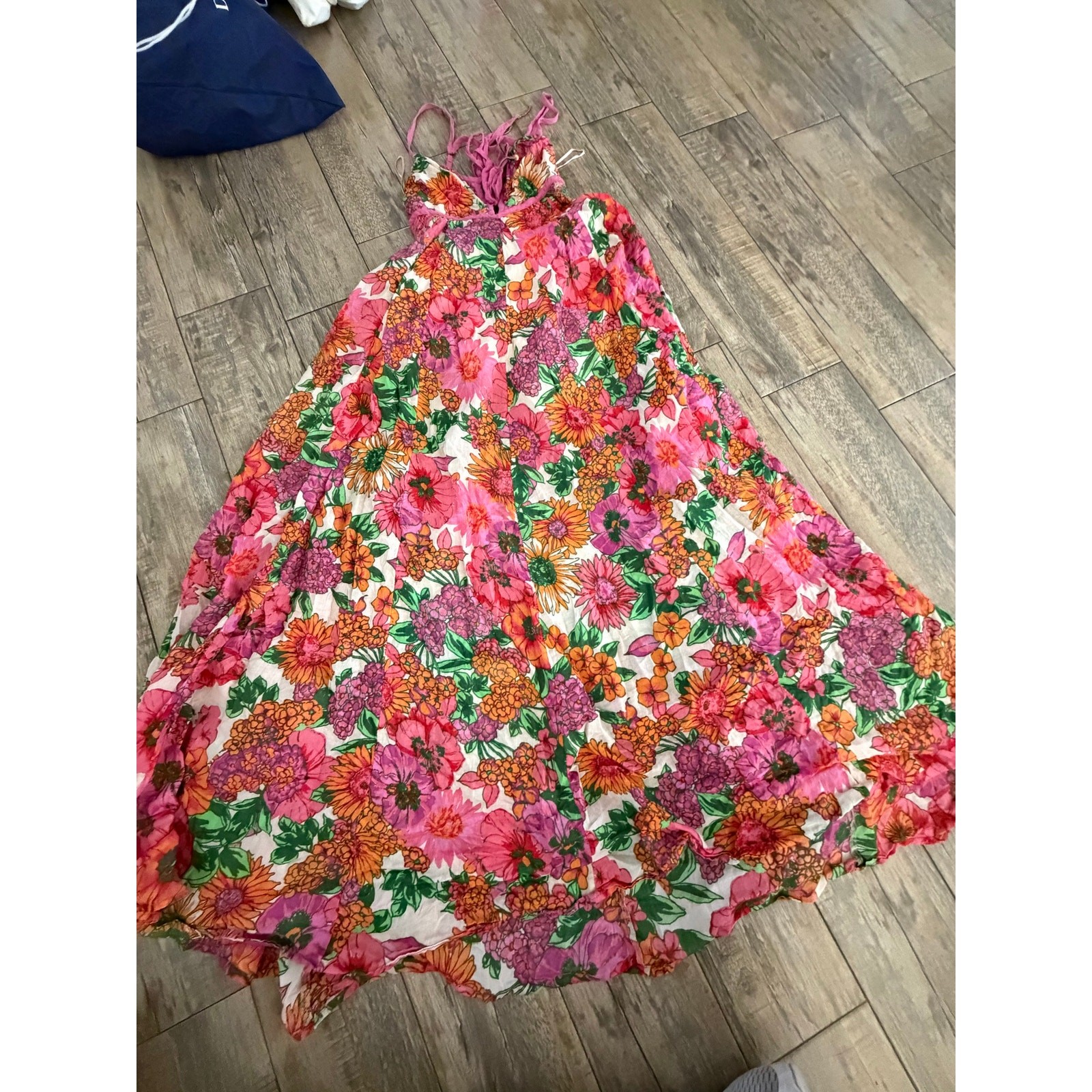 Free People Maxi Dress Size Small Pink Floral Dream Weaver Formal