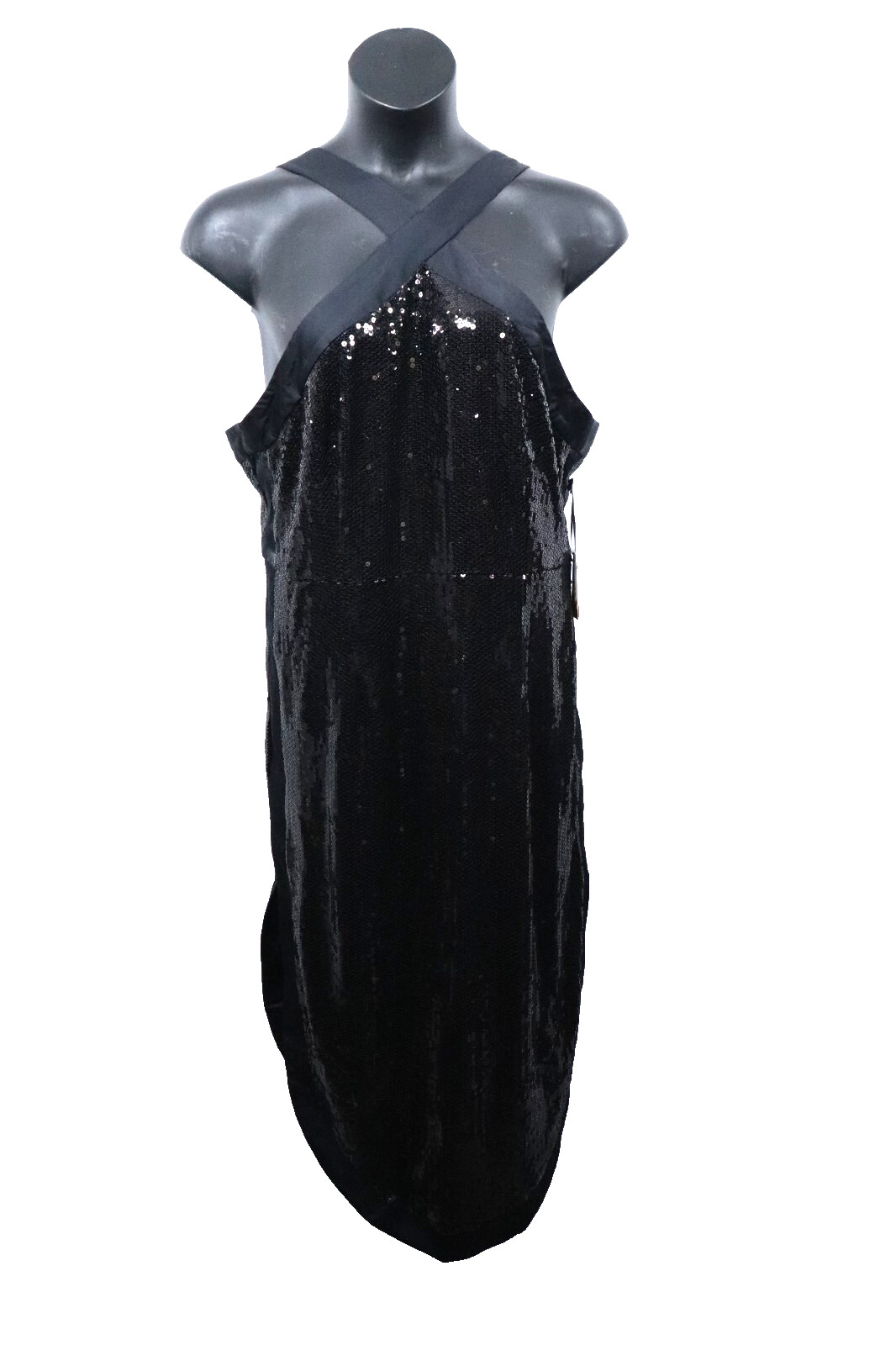 NWT Prabal Gurung for JCPenney Women Dress Shimmer Black Mindi Back Tie Size 18