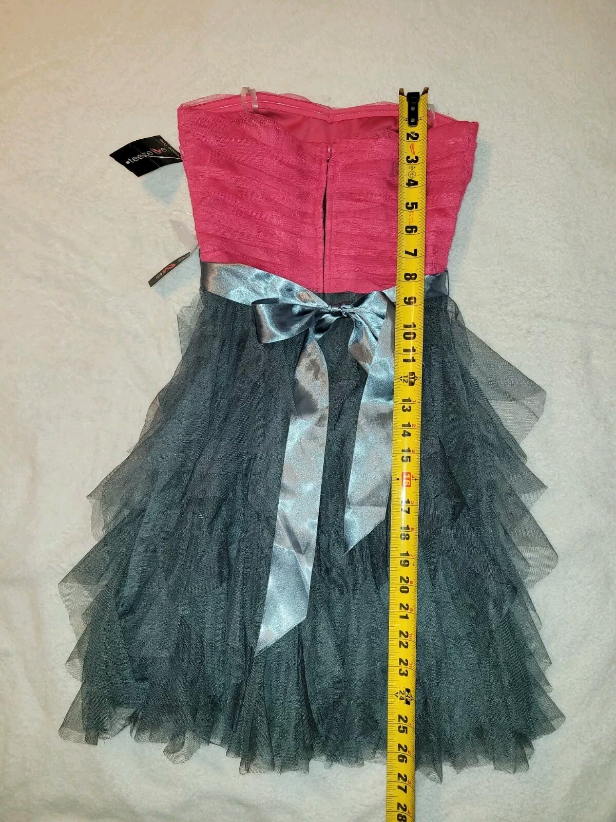 NWT Junior’s sz 3 Strapless Dress Tulle Ruffle Party HCO Dance Cocktail Dress