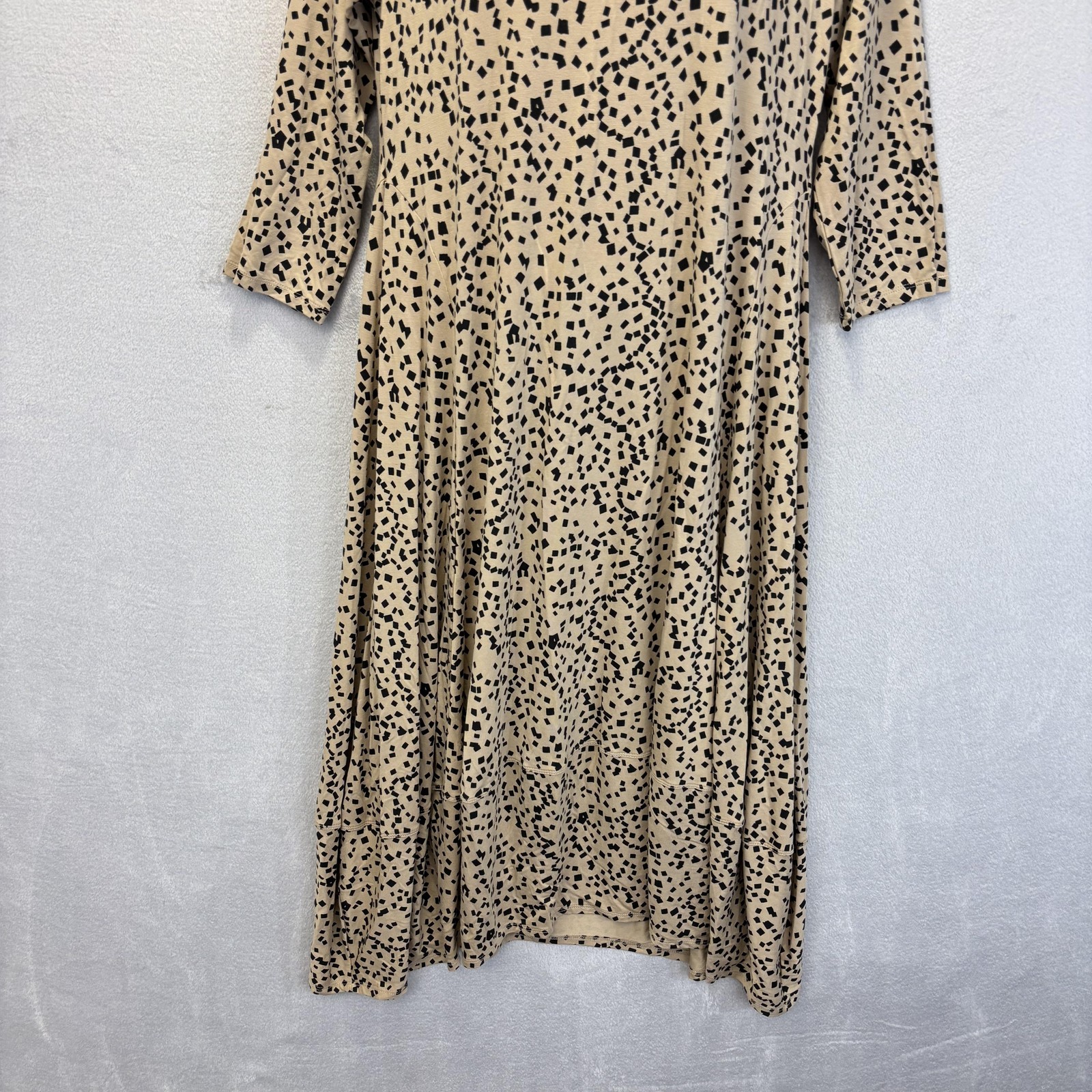 Truth + Style Modal Blend Trapeze Swing Midi Dress Womens Medium Beige Jersey