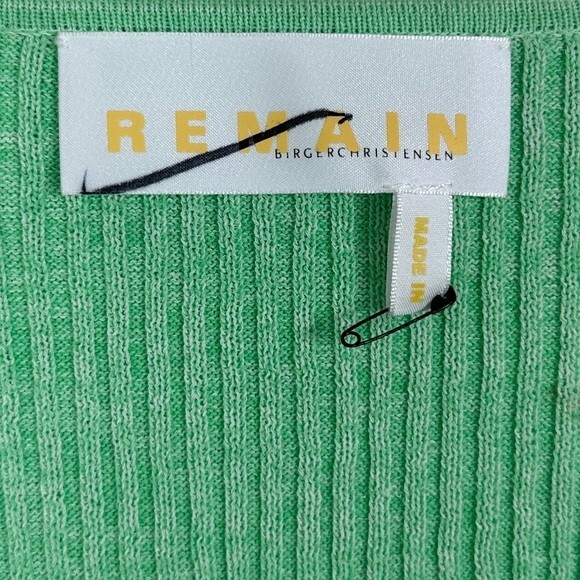Remain Birger Christensen Rakella Ribbed Knit Dress Spring Green Size 10 NEW