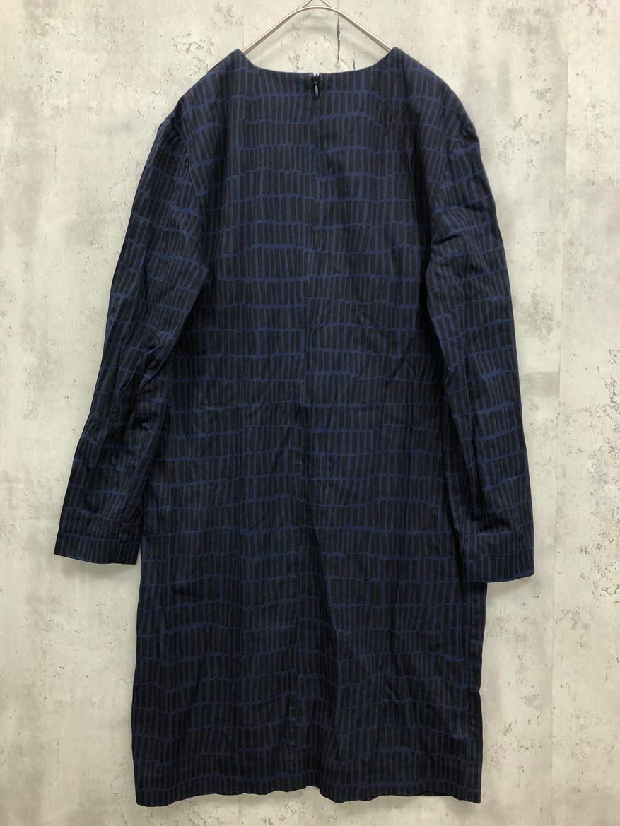 Marimekko Scandinavian Dress Long Sleeve Cotton Rayon Urethane Size 36 Japan