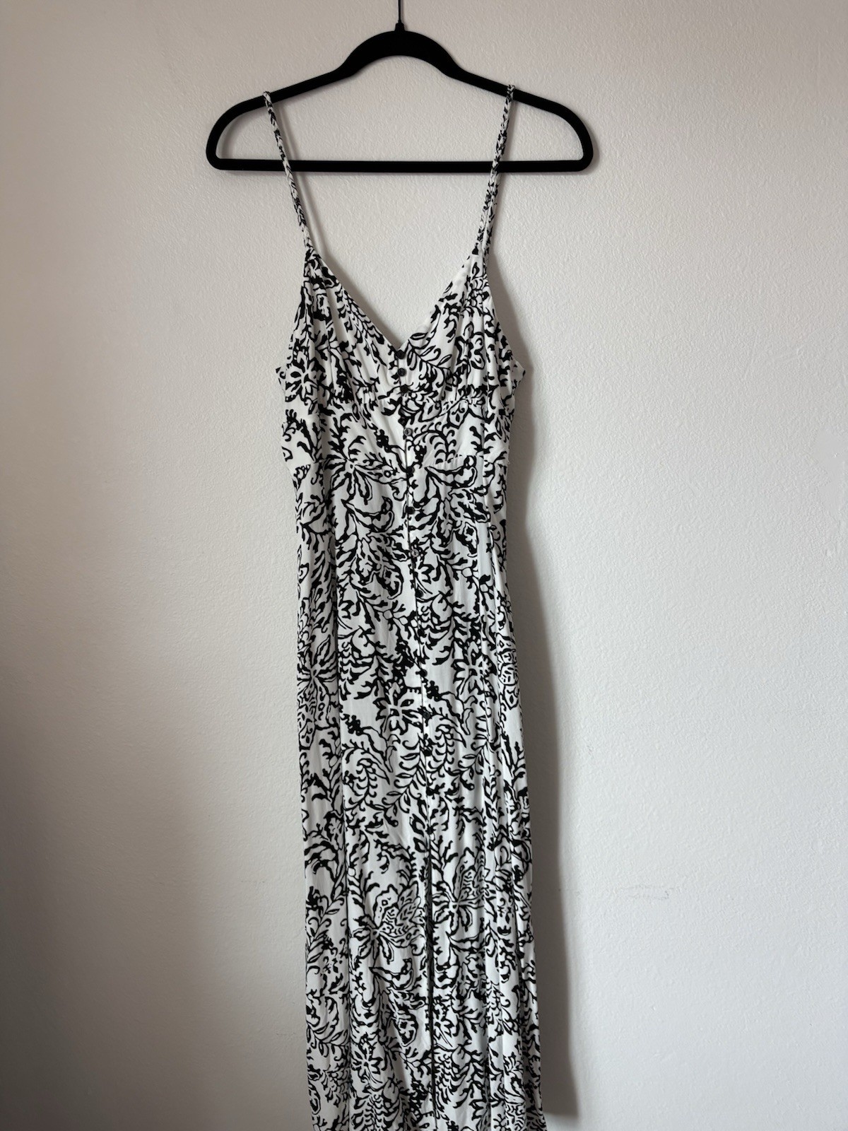 Zara Black Floral Midi Sundress Size Medium