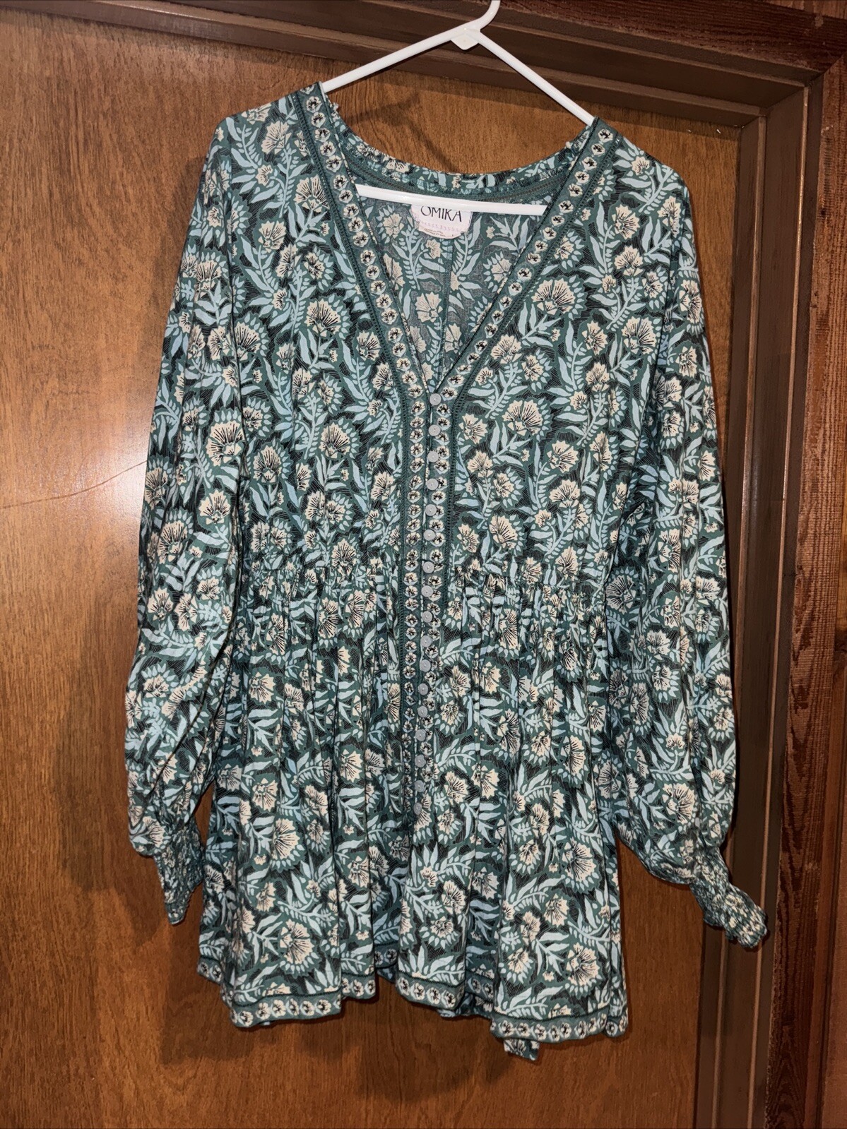 OMIKA Adele Long Balloon Sleeve Mini Dress size L