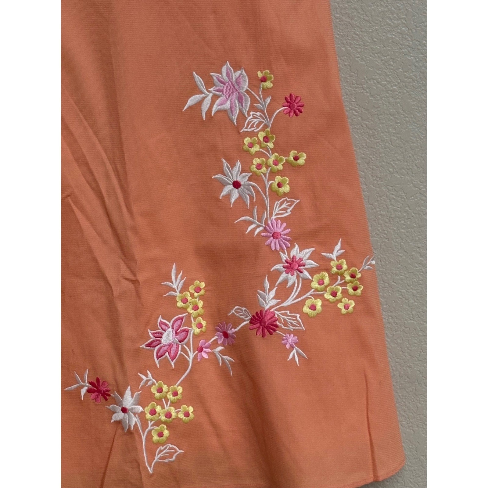 NWT Amanda Smith Lindsey Strapless Floral Embroidered Dress Orange Size 14