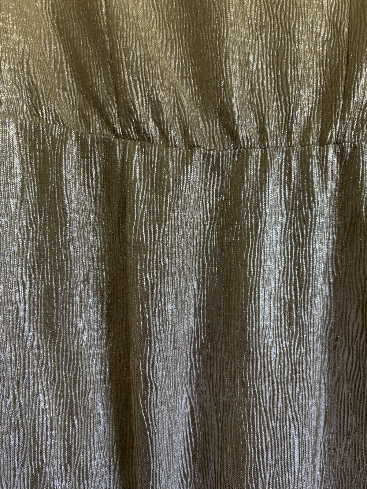 VTG 70’s Glamour Egypt Gold Disco Metallic Surplice Party Dress Long Sleeve