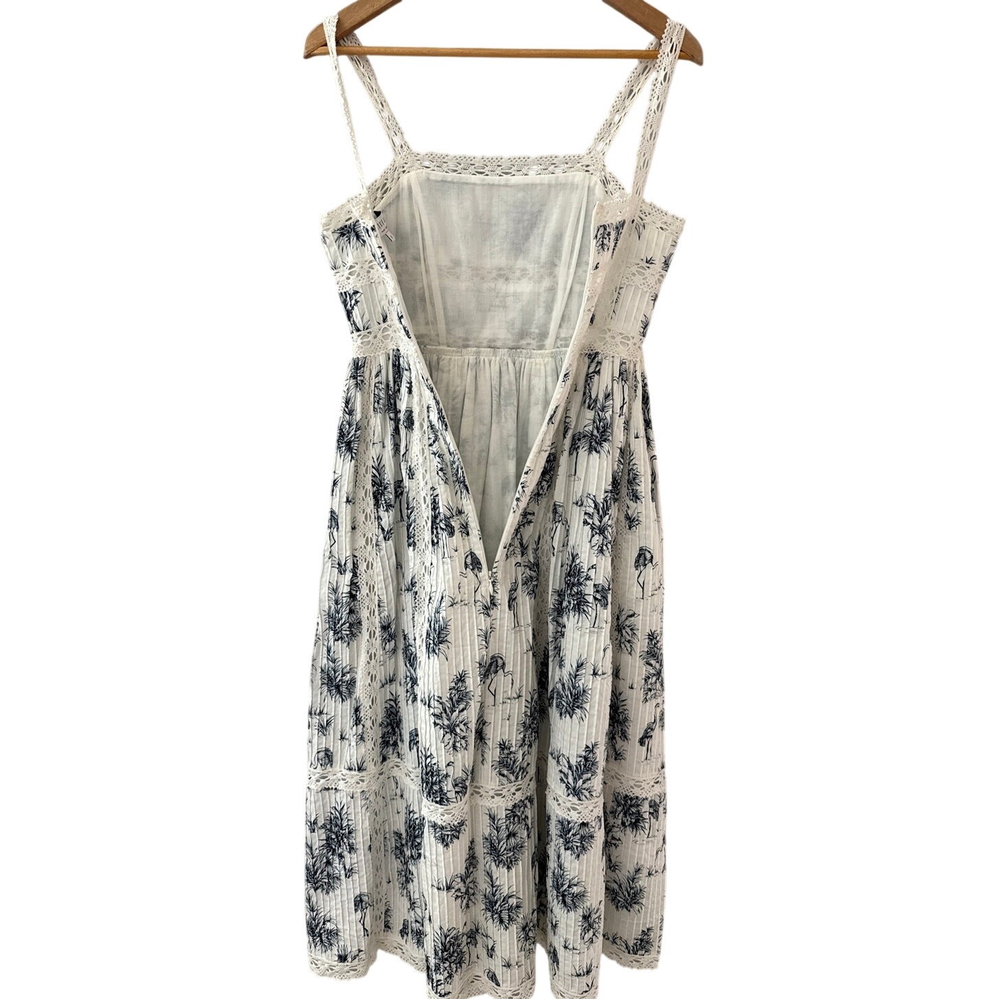 Hunter Bell New York Bevins Lace Midi Dress Palms & Flamingos Size 2