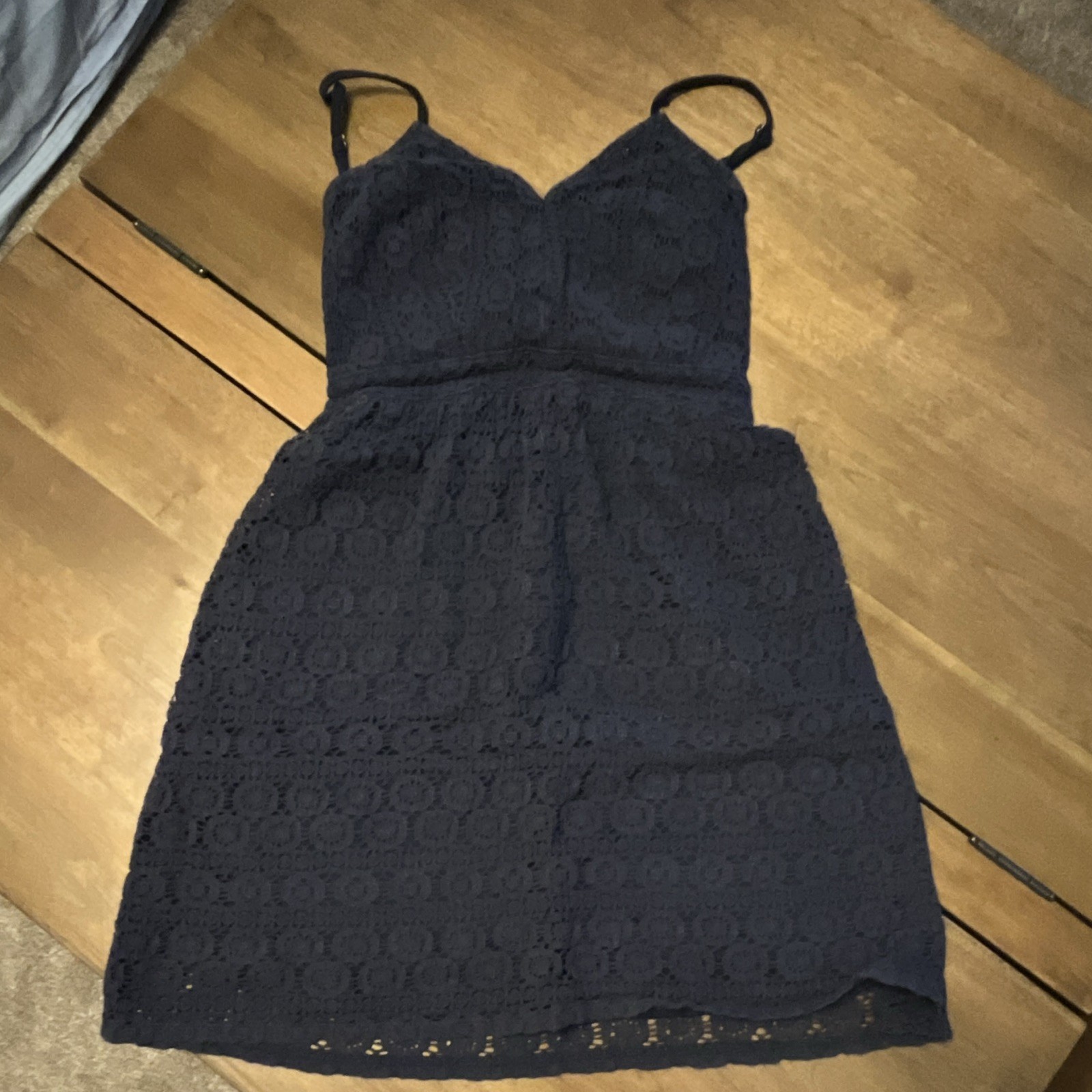 Abercrombie & Fitch Women’s Black Lace Mini Sundress Sweetheart Strappy XS