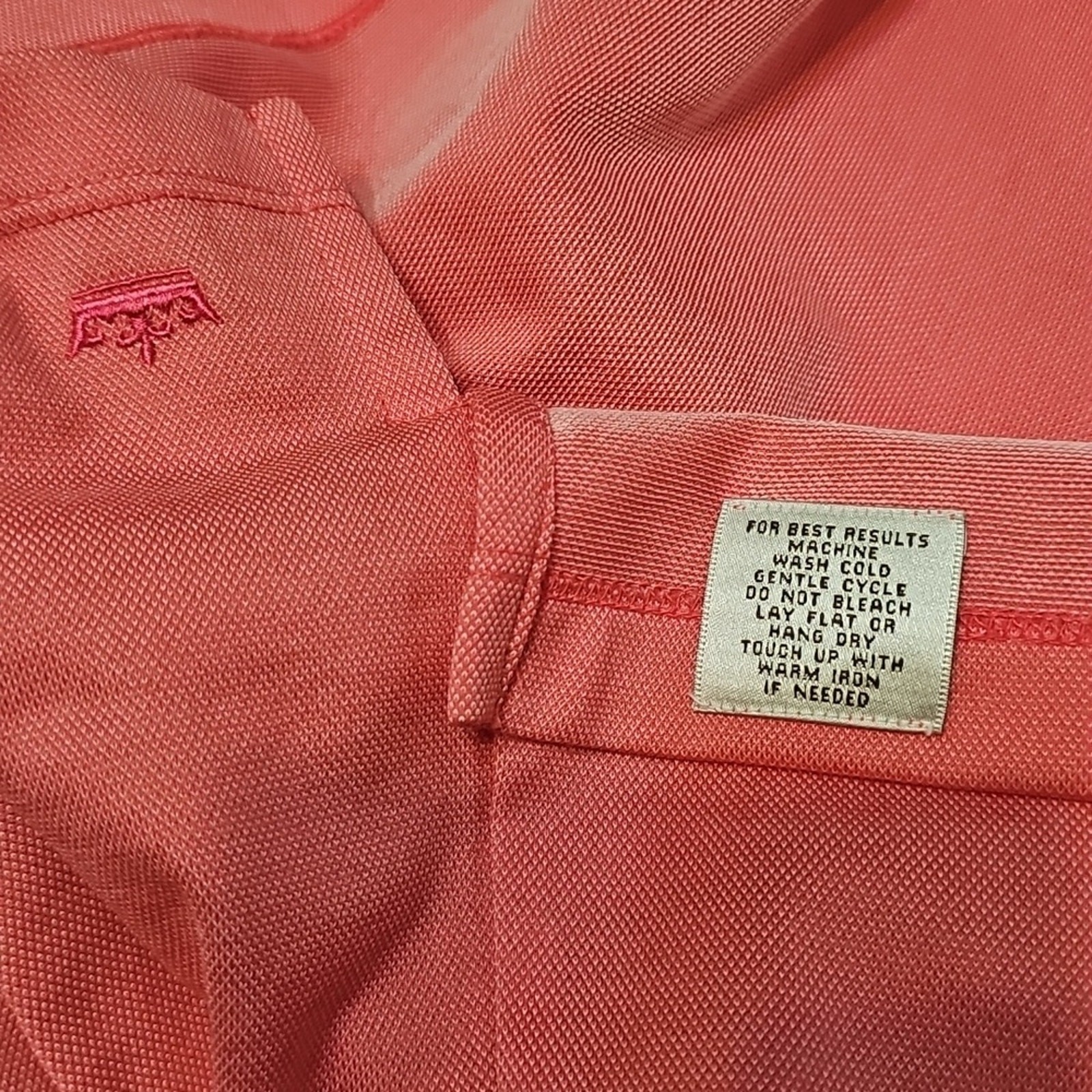 Peter Millar NWT Stand Up Ruffle Collar Coral 5 Button Dress With Back Pocket