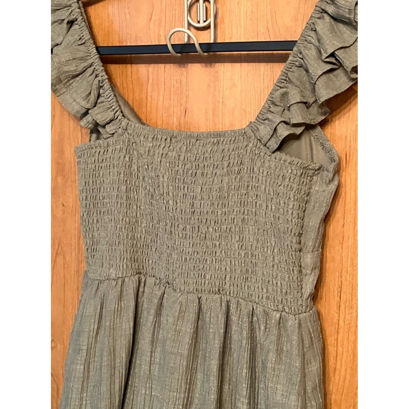 Altered State/Indulge Ruffle Strap Midi Dress in Sage Green Cottage Core Sz Smal