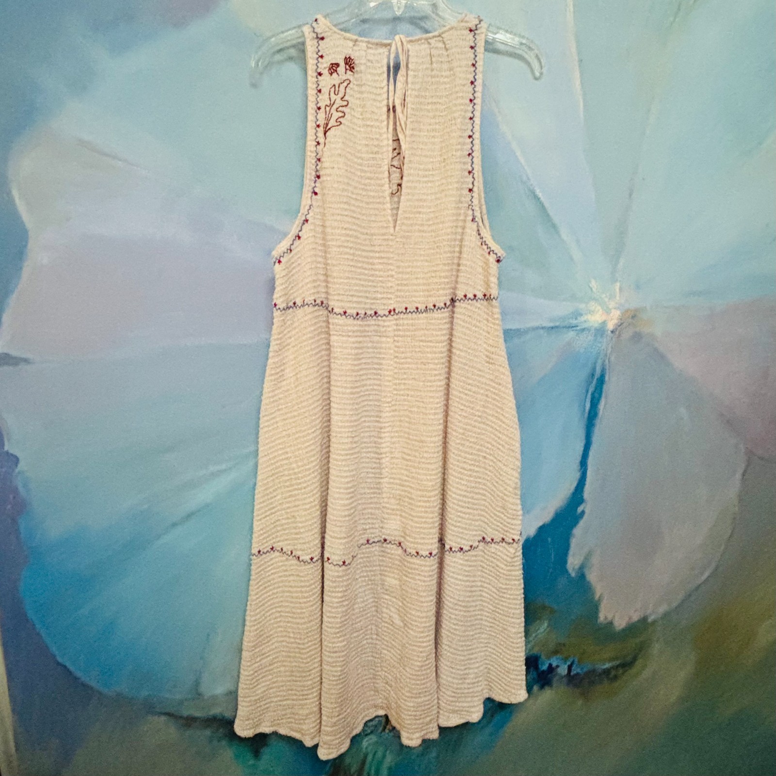 Boho Western Embroidered Midi Dress Cream Cottagecore Prairie A-Line Kimchi Blue