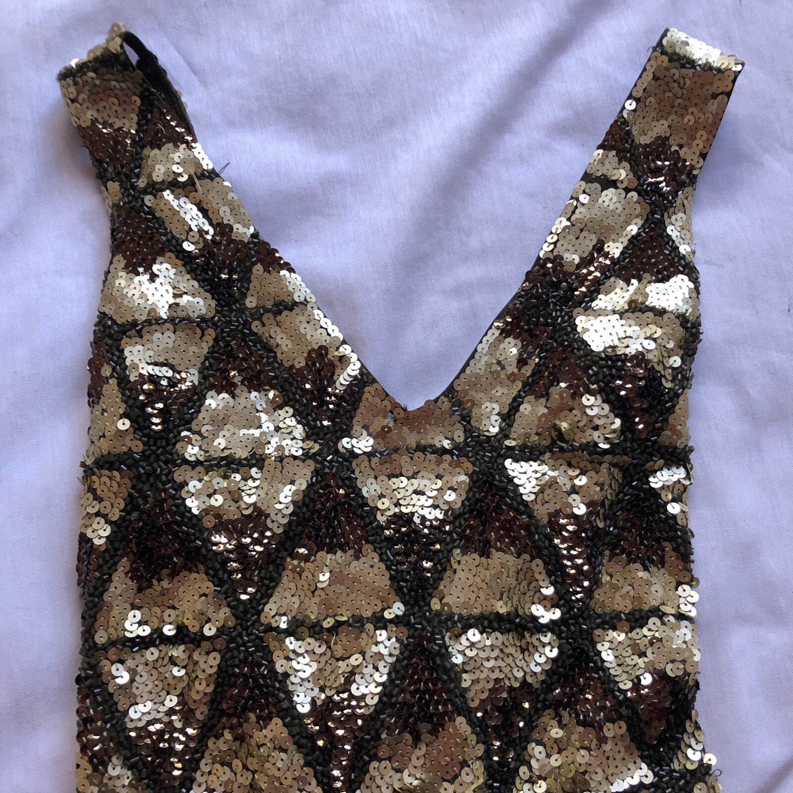 Sequin Beaded Sleeveless Lace Up Back Bodycon Fitted Cocktail Glam Bling Dress