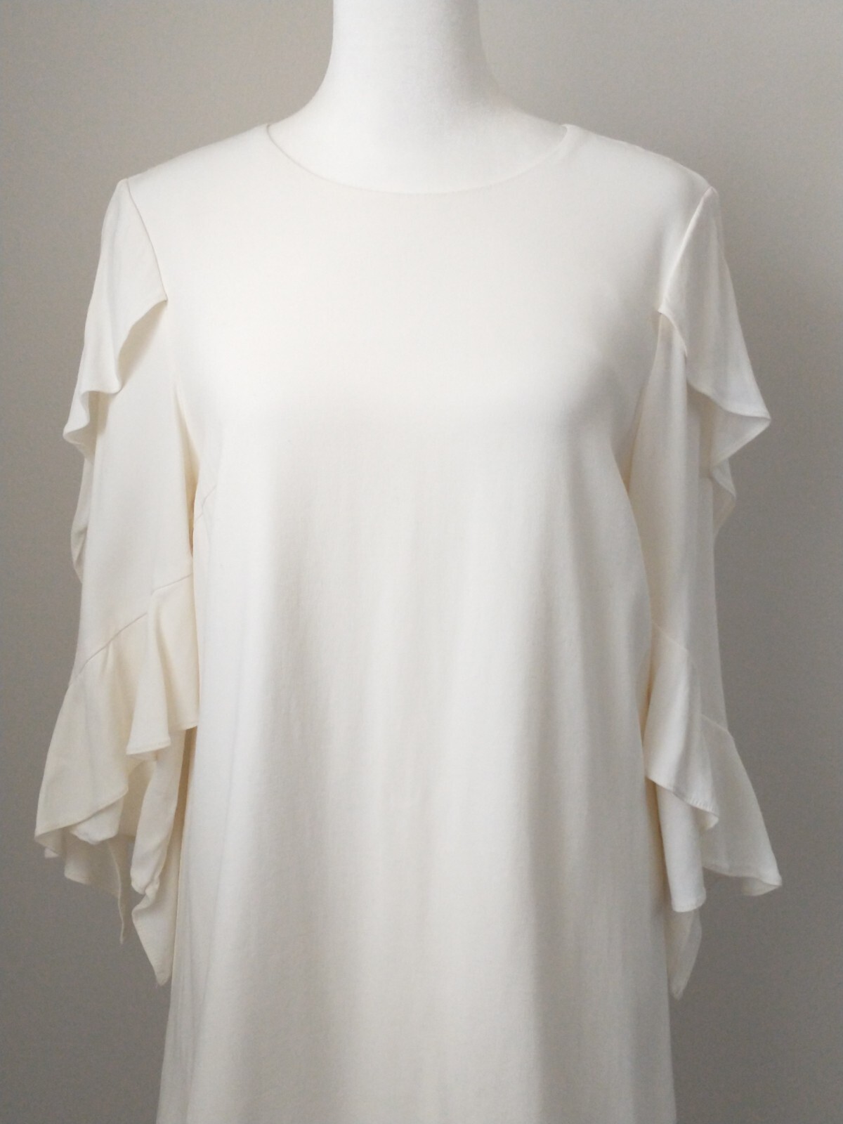 Alexis White Ruffled A-line Mini Casual Wedding Bridal Dress XS Coastal