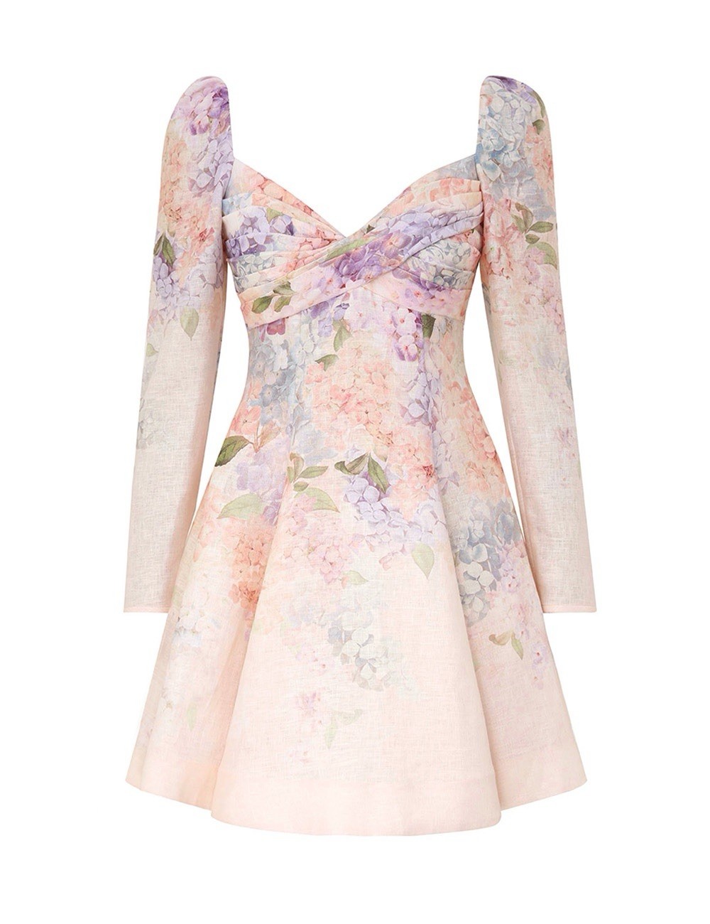 NEW Zimmermann Dawning Puff Sleeve Dress 4 Aus 14 Mini Floral Pink RRP$875 RARE!