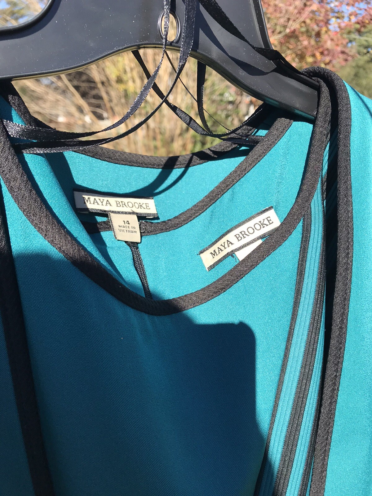 Maya Brooke. jacket dress, Sz 14, Turquoise And Black