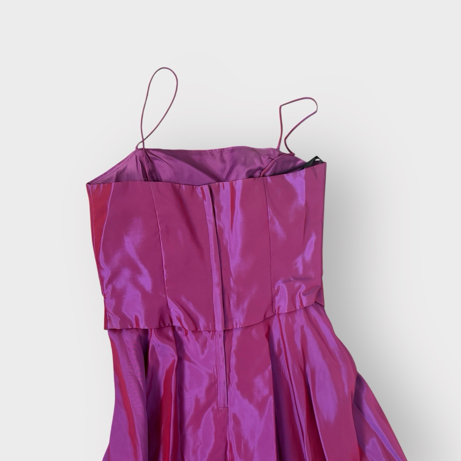 JS Collections Purple Red Sheen Satin A-Line Maxi Gown – Cami Straps, NWT Y2K