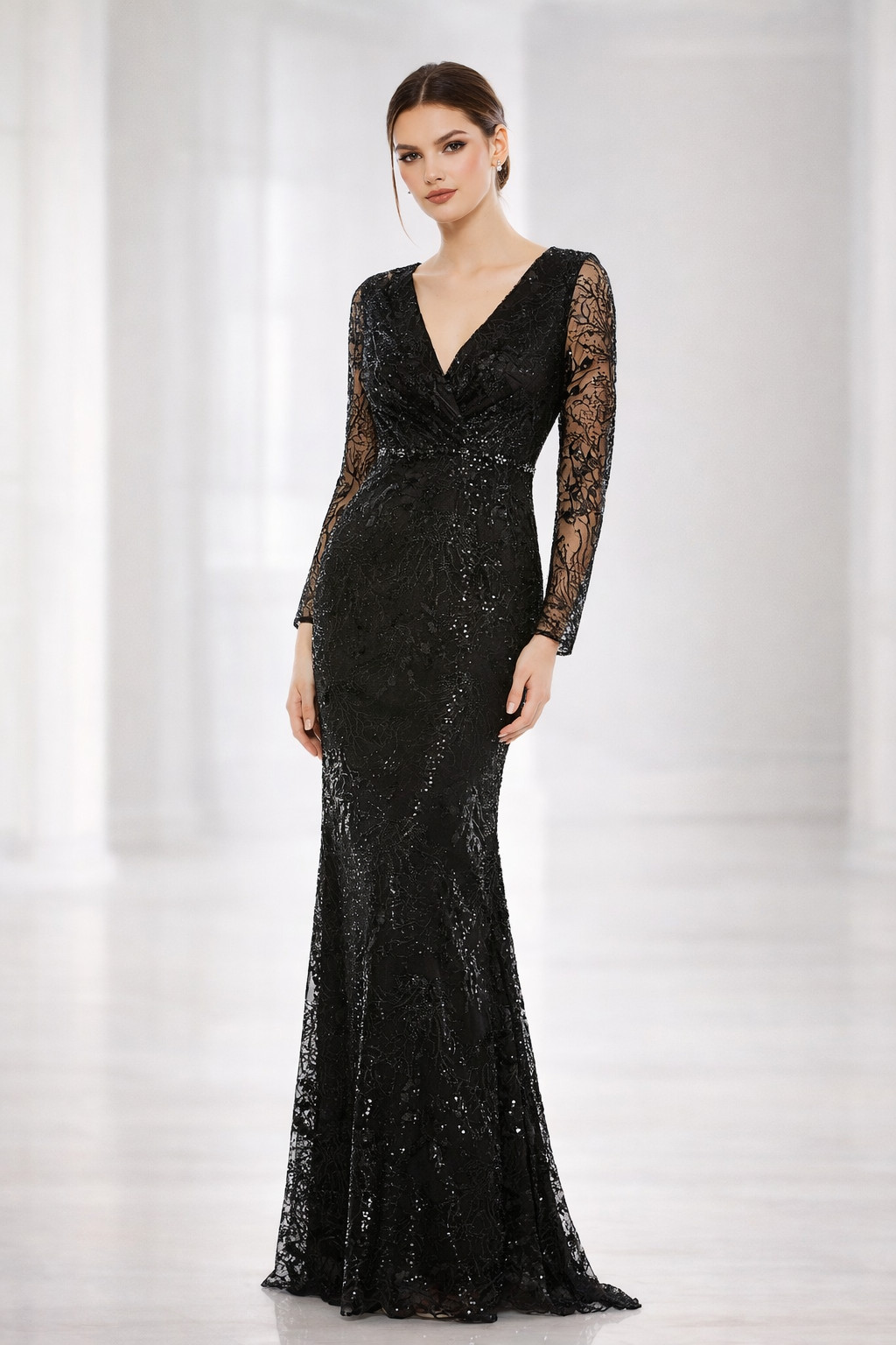 MAC DUGGAL EVENING 68016 Black Gown Size 0 NWT