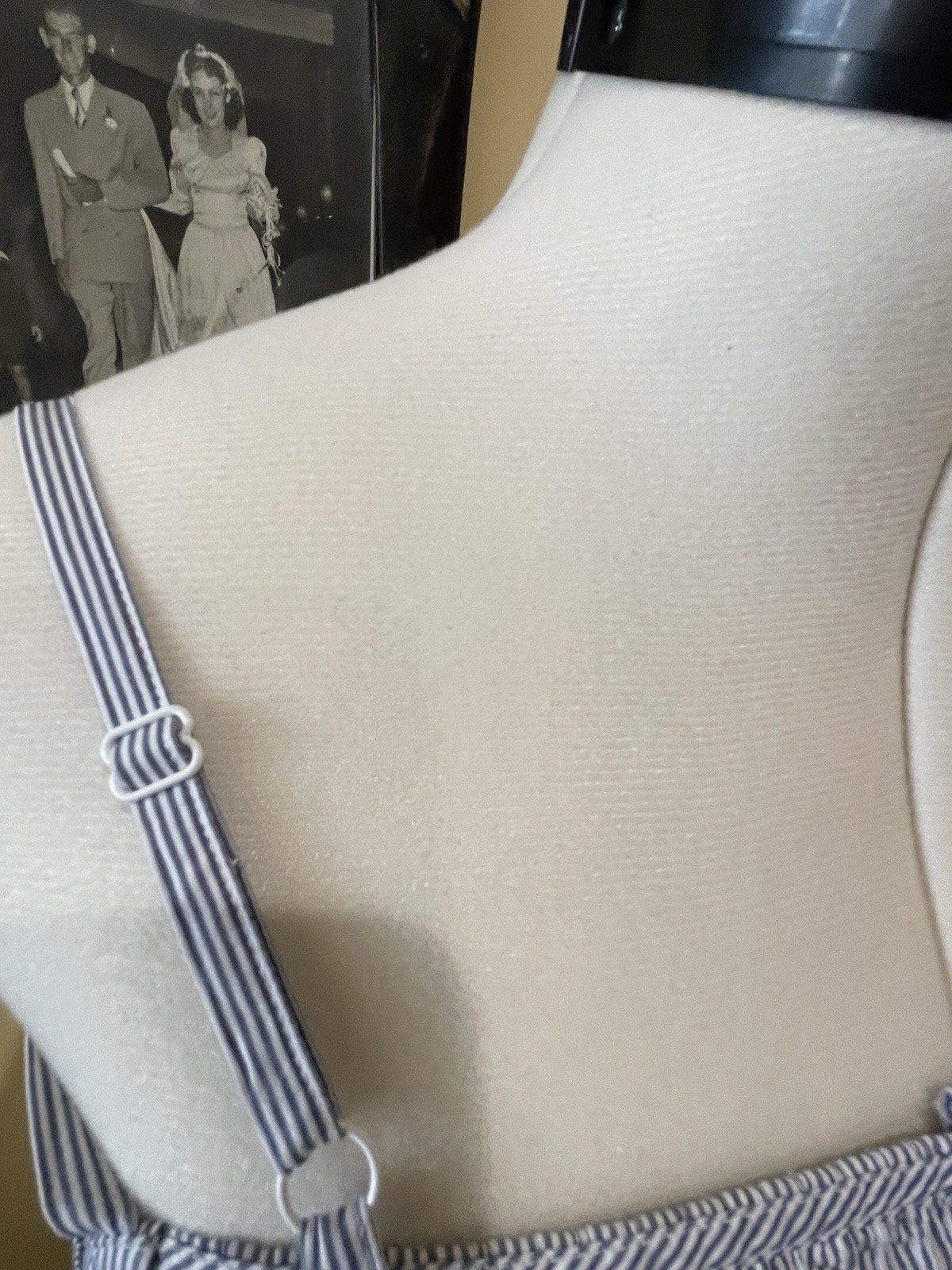 Levi’s Blue White Striped Smocked Button Front Midi Sundress Size L