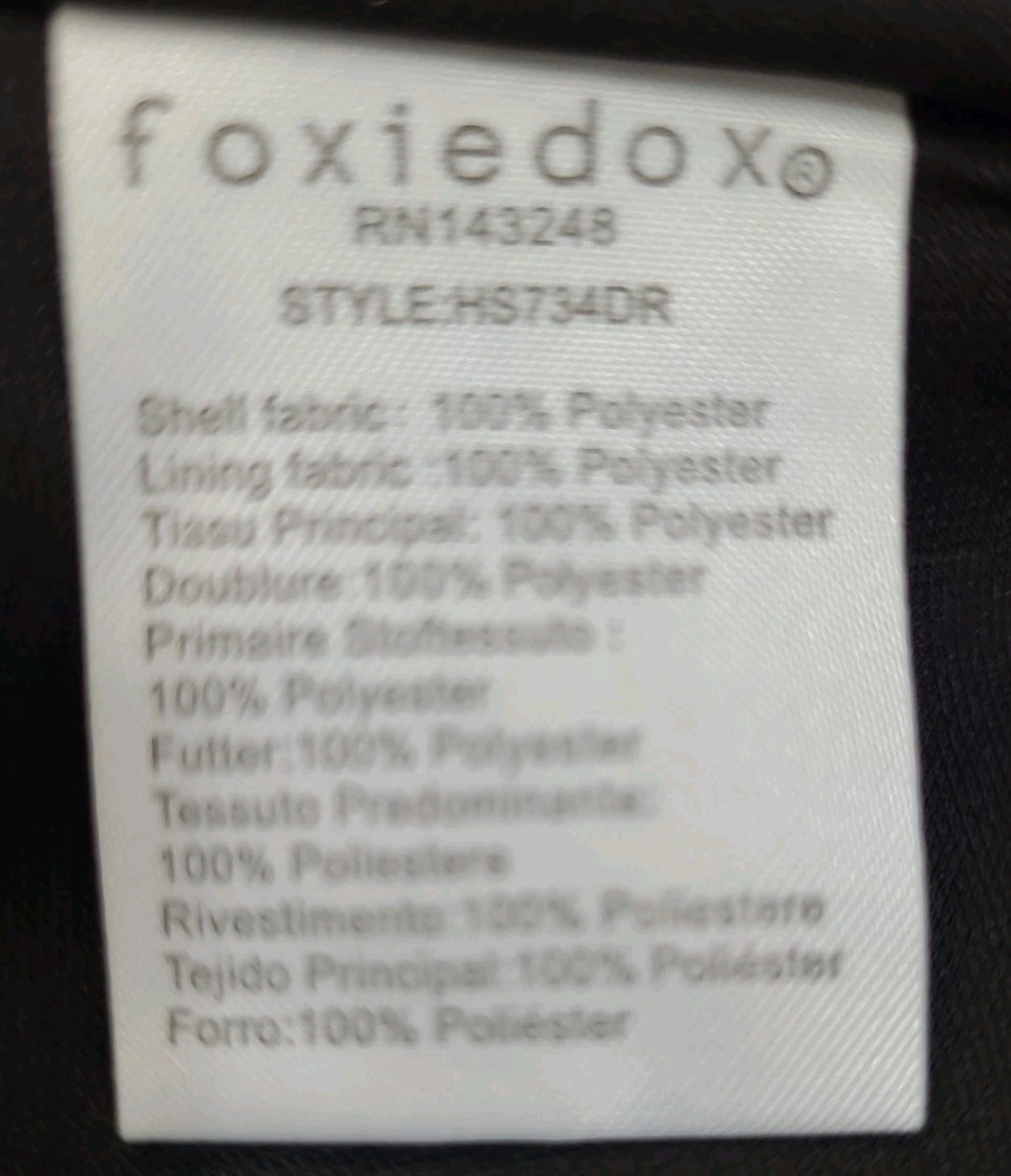 New Foxiedox Black Petal Appliqué Slip Dress Women’s US Size L