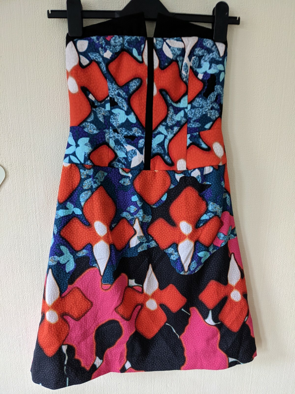 Peter Pilotto Mini Floral Strapless Party Cocktail Dress Abstract Pattern 2 UK 6