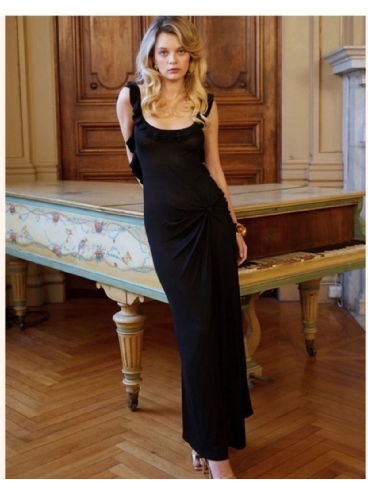 ASTA Resort Elise Maxi Dress Sheer Black New