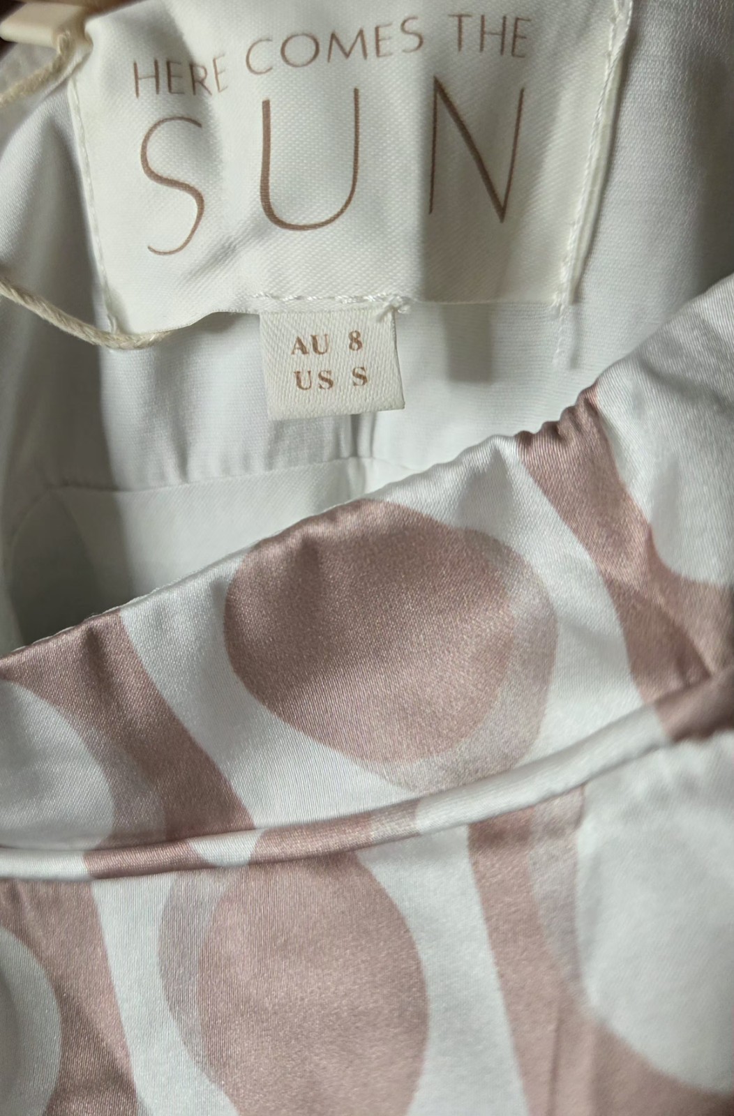 SELFIE LESLIE Lane Cove Cami Strap Sz S Maxi Dress Print Mocha NWT