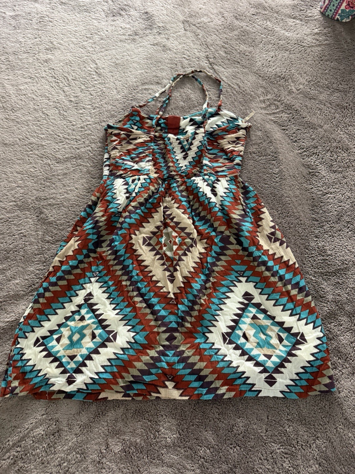 Billabong Aztec Multicolor Sweetheart Lined Sundress Zip Size M