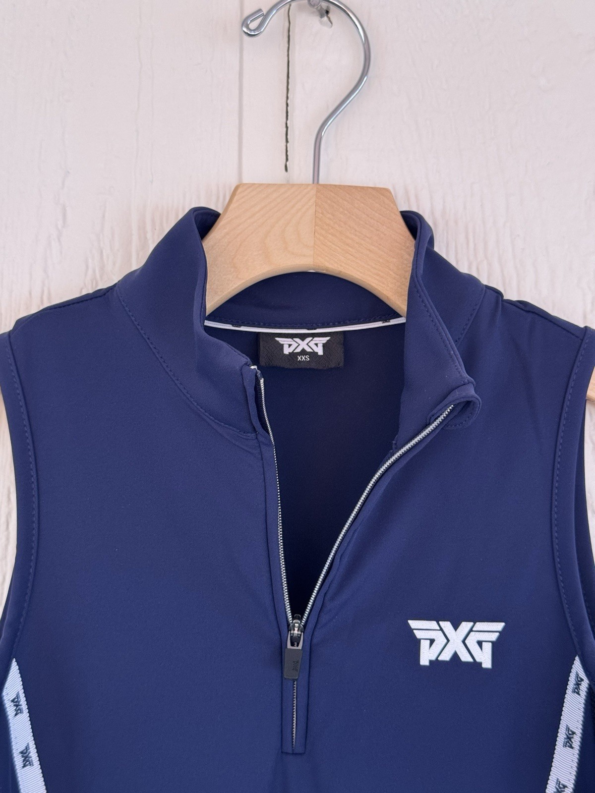 PXG Women’s Blue Sleeveless 1/2 Zip Mock Neck Shift Dress Short XXS