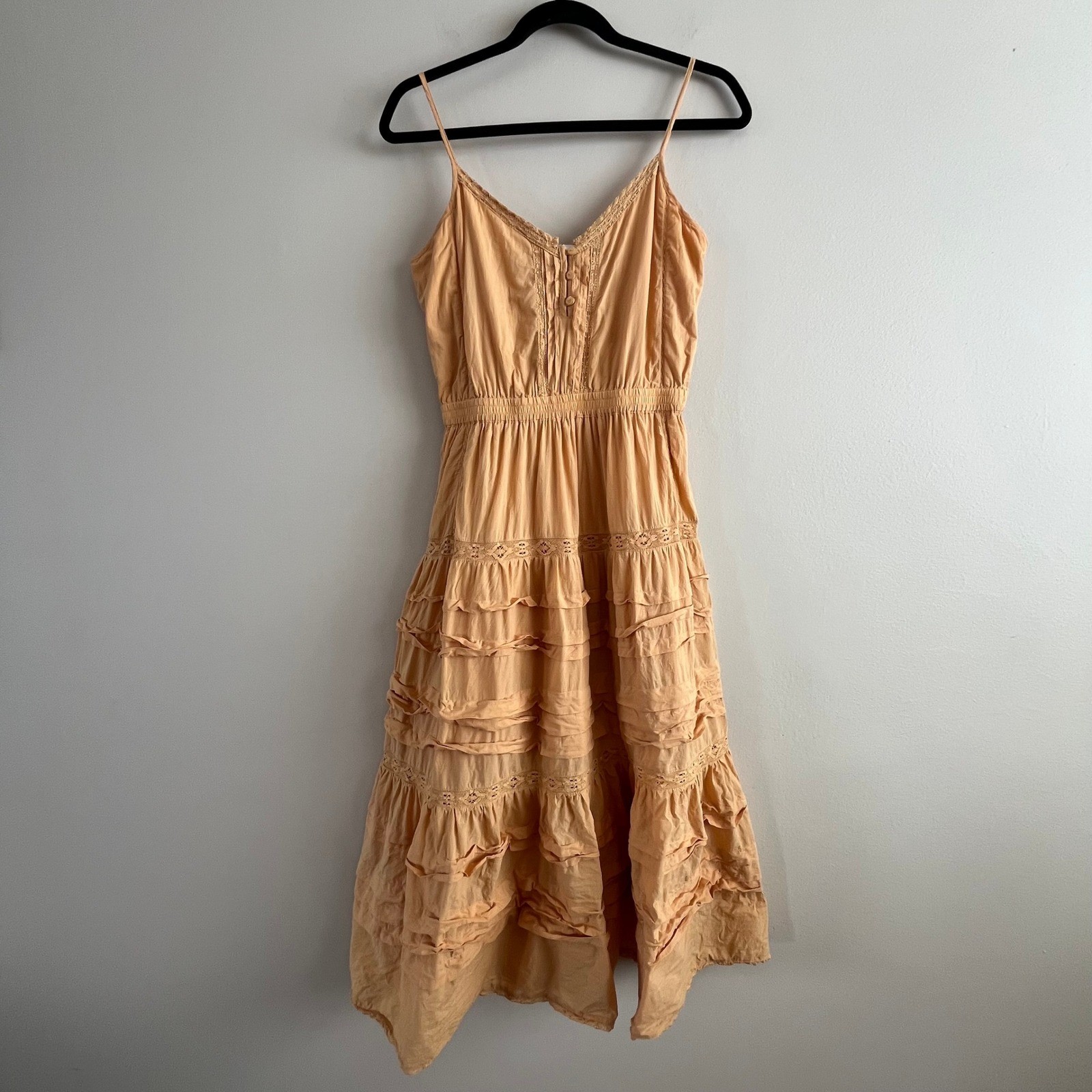 Aritzia Little Moon Marigold Tiered Lace Sundress Boho Midi Size S