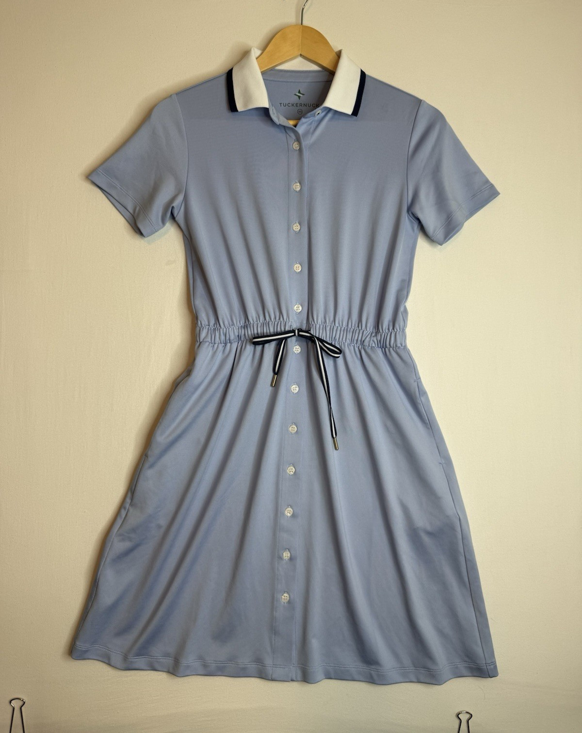 Tuckernuck Women’s Blue Shirt Dress Size XS Collared Button Front Adjustable