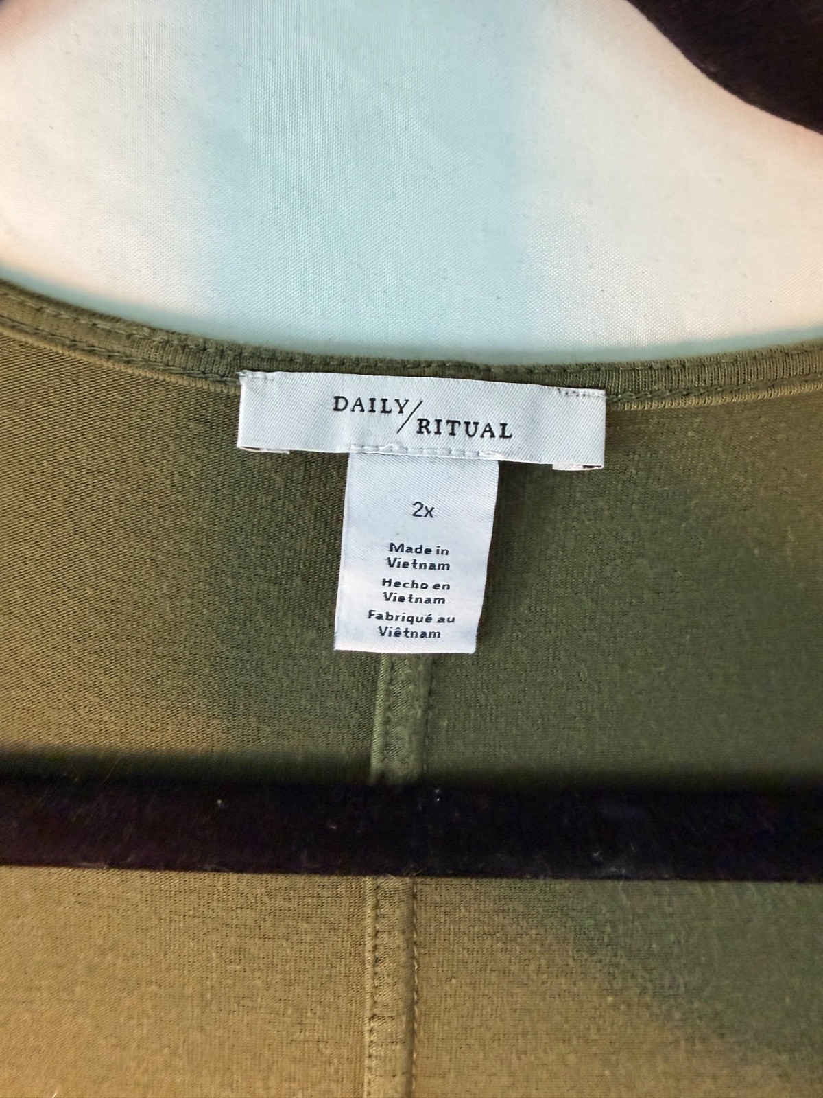 Daily Ritual green long sleeve tunic dress Sz 2xl all day wear comfort style