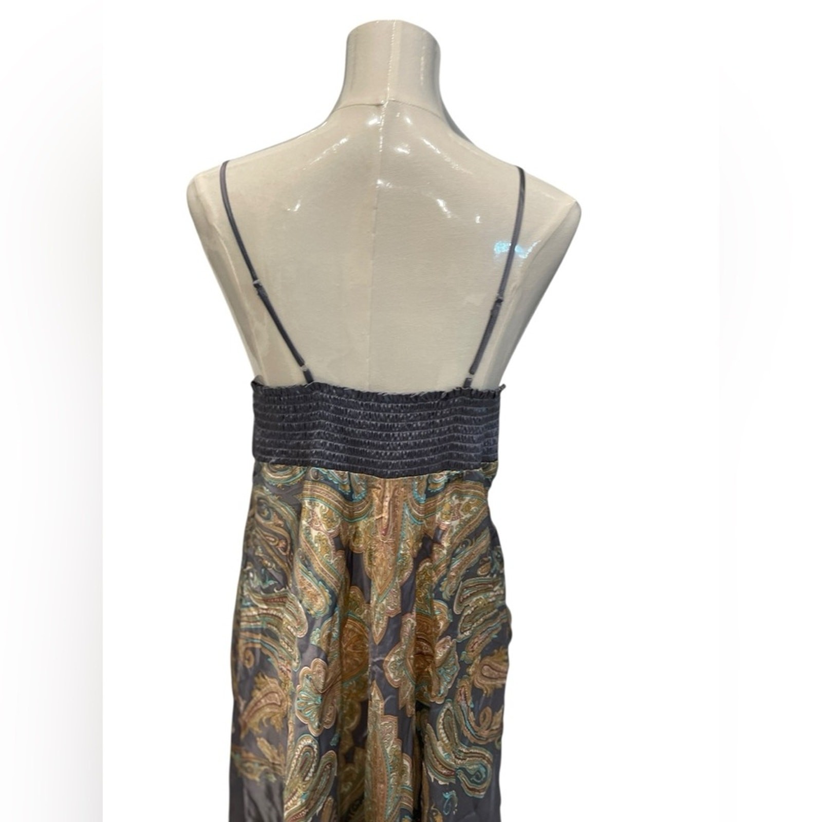 Cortefiel Elegant Multicolor Spaghetti Strap Dress Size:L
