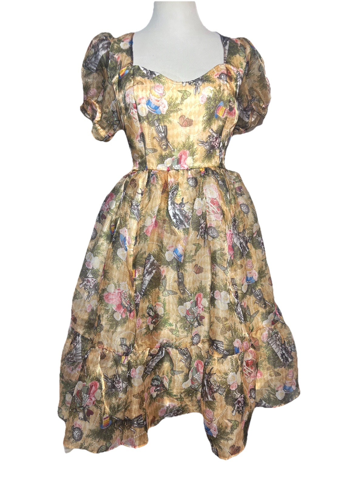 Hot Topic Thorn & Fable Goth Garden Tea Party Alice In Wonderland Hatter Sz Lrg