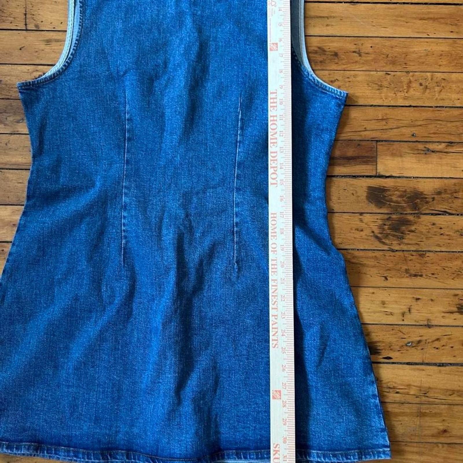 ASOS DESIGN Sleeveless Denim Mini Dress Blue Back Zip Size US 12 / Large
