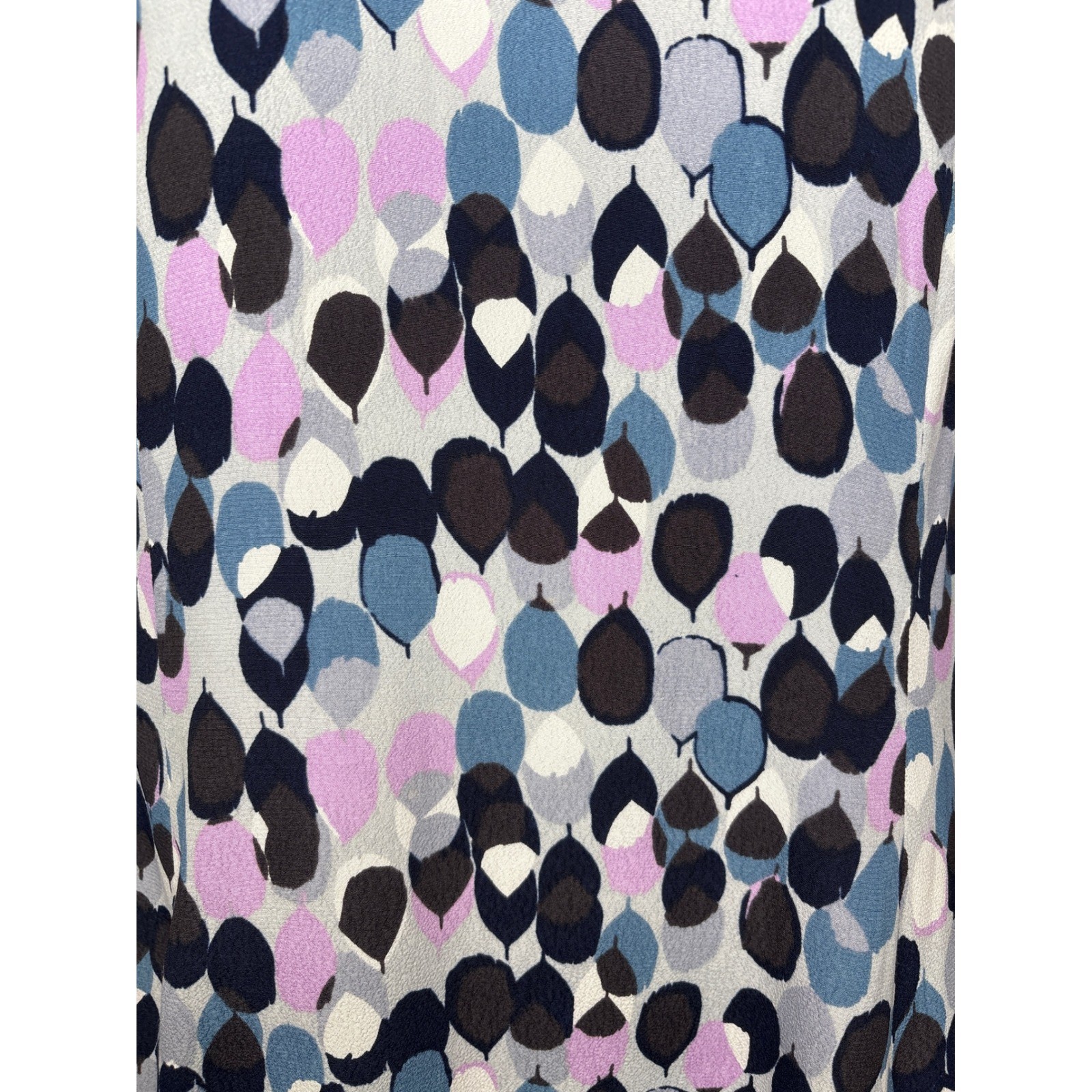 Boden Blue Purple Abstract Leaf Shift Dress 14R Scandi Career-Chic Lightweight